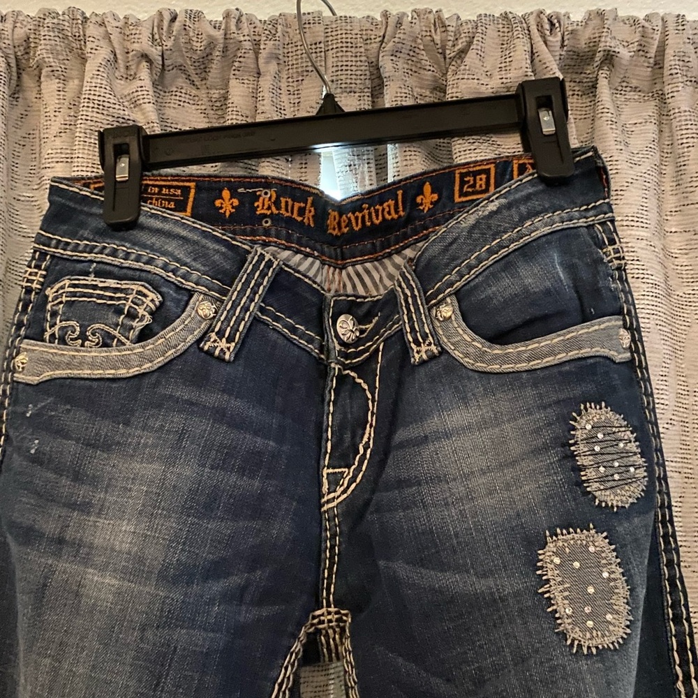 Rock Revival Women's Distressed Blue Jeans